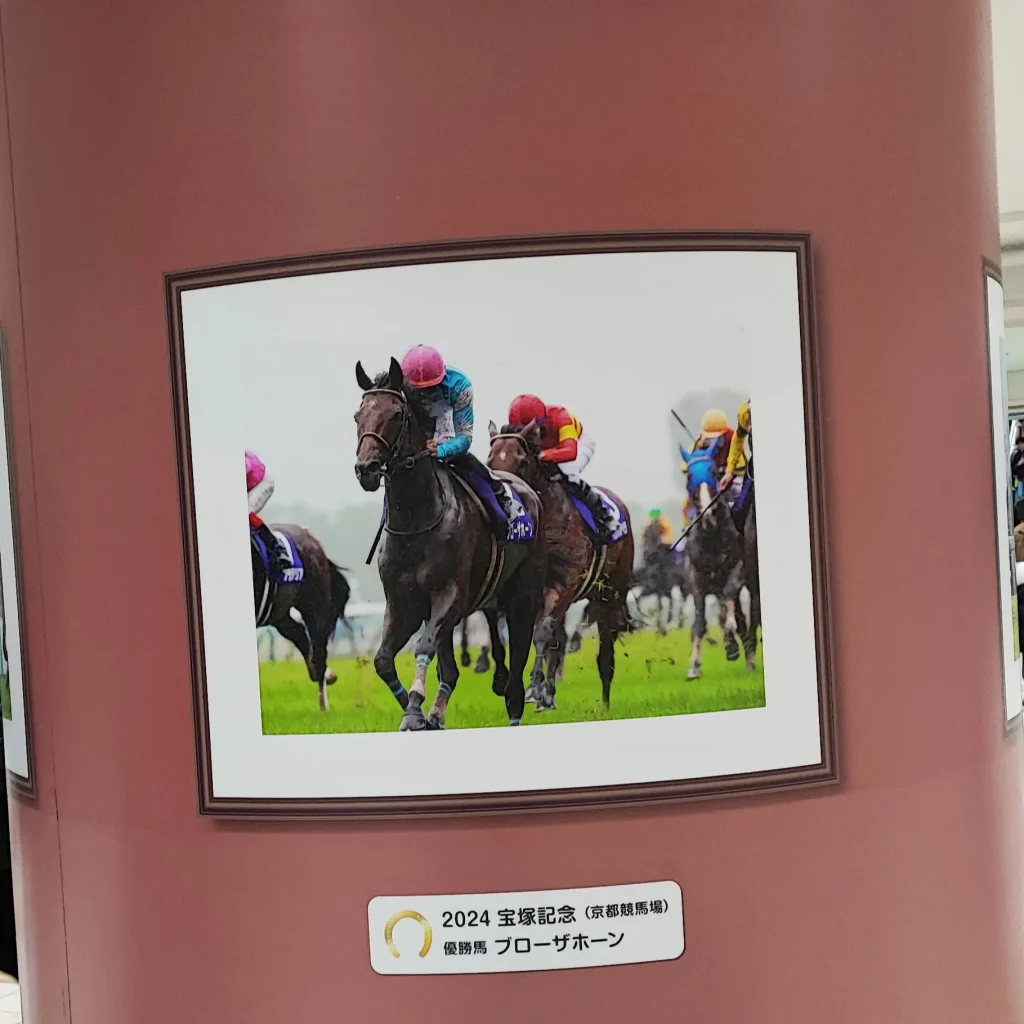 阪神競馬場・宝塚記念2024勝ち馬掲示(ブローザホーン)