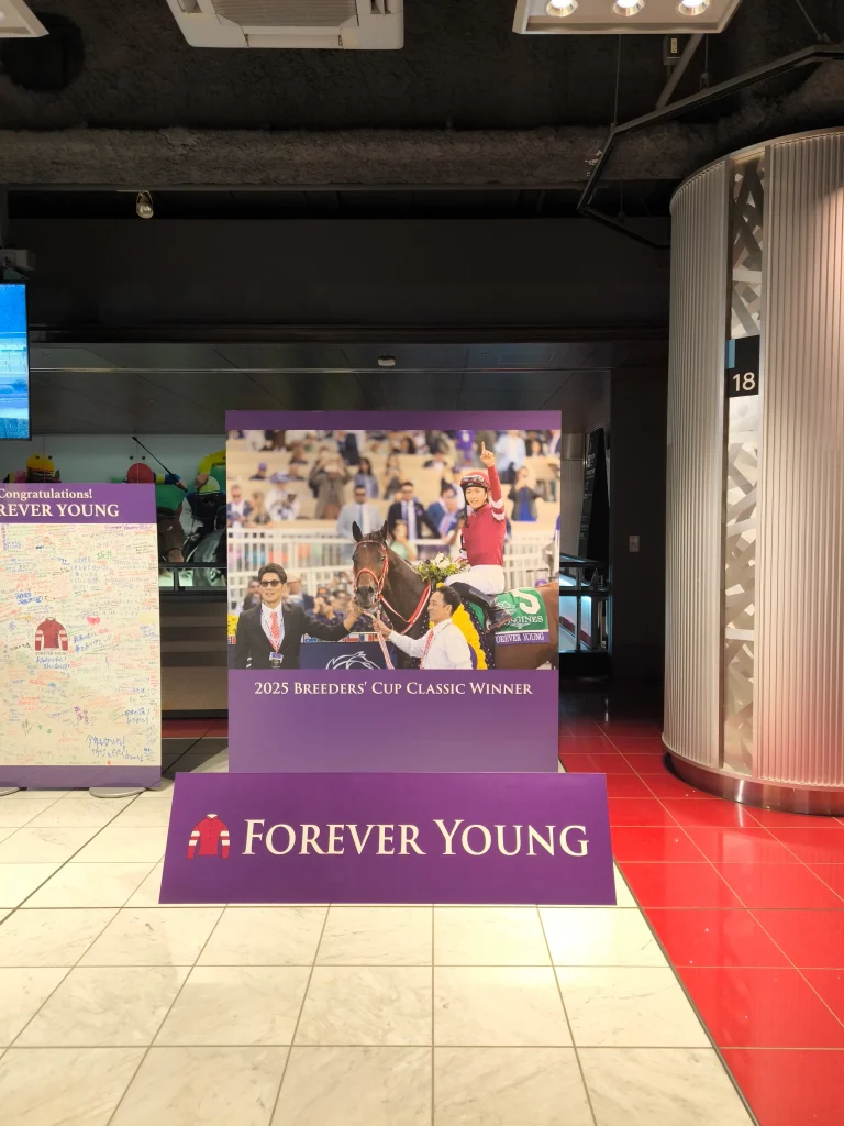 東京競馬場・フォーエバーヤングの展示
